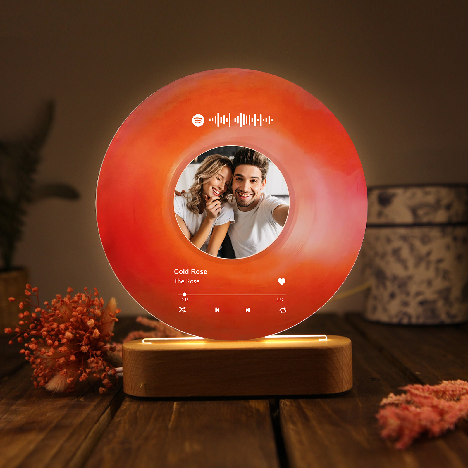 Lámpara Personalizada con Foto y Música – Regalo Especial para Parejas-Jessemade ES