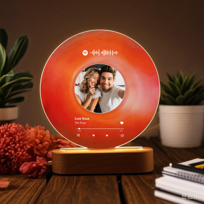 Pareja-Lámpara de disco con 2 textos, foto y música personalizados | Jessemade
