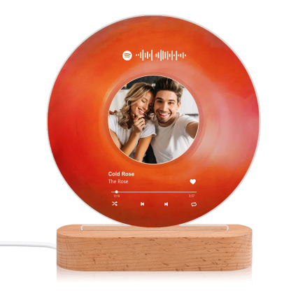 Pareja-Lámpara de disco con 2 textos, foto y música personalizados | Jessemade