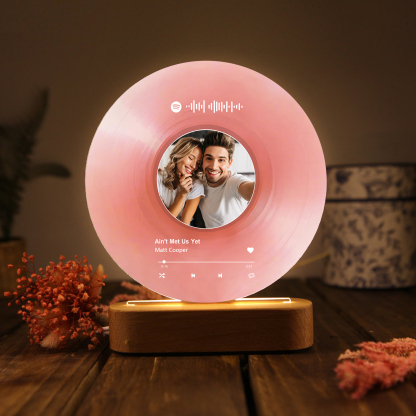 Pareja-Lámpara de disco con 2 textos, foto y música personalizados | Jessemade
