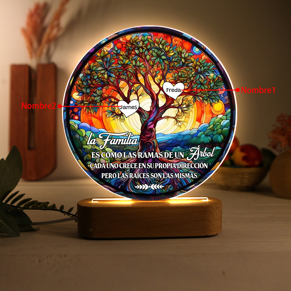 Lámpara de noche Árbol de la Vida para familia 1-8 nombres personalizados | Jessemade