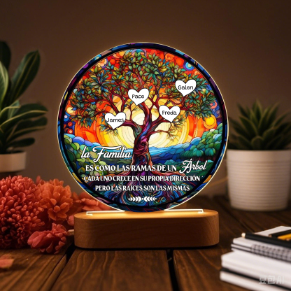 Lámpara de noche Árbol de la Vida para familia 1-8 nombres personalizados | Jessemade