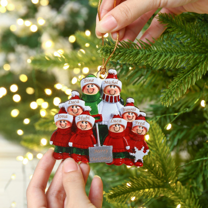 Navidad-Ornamento muñecos navideño de madera 8 nombres y texto personalizados adorno del árbol