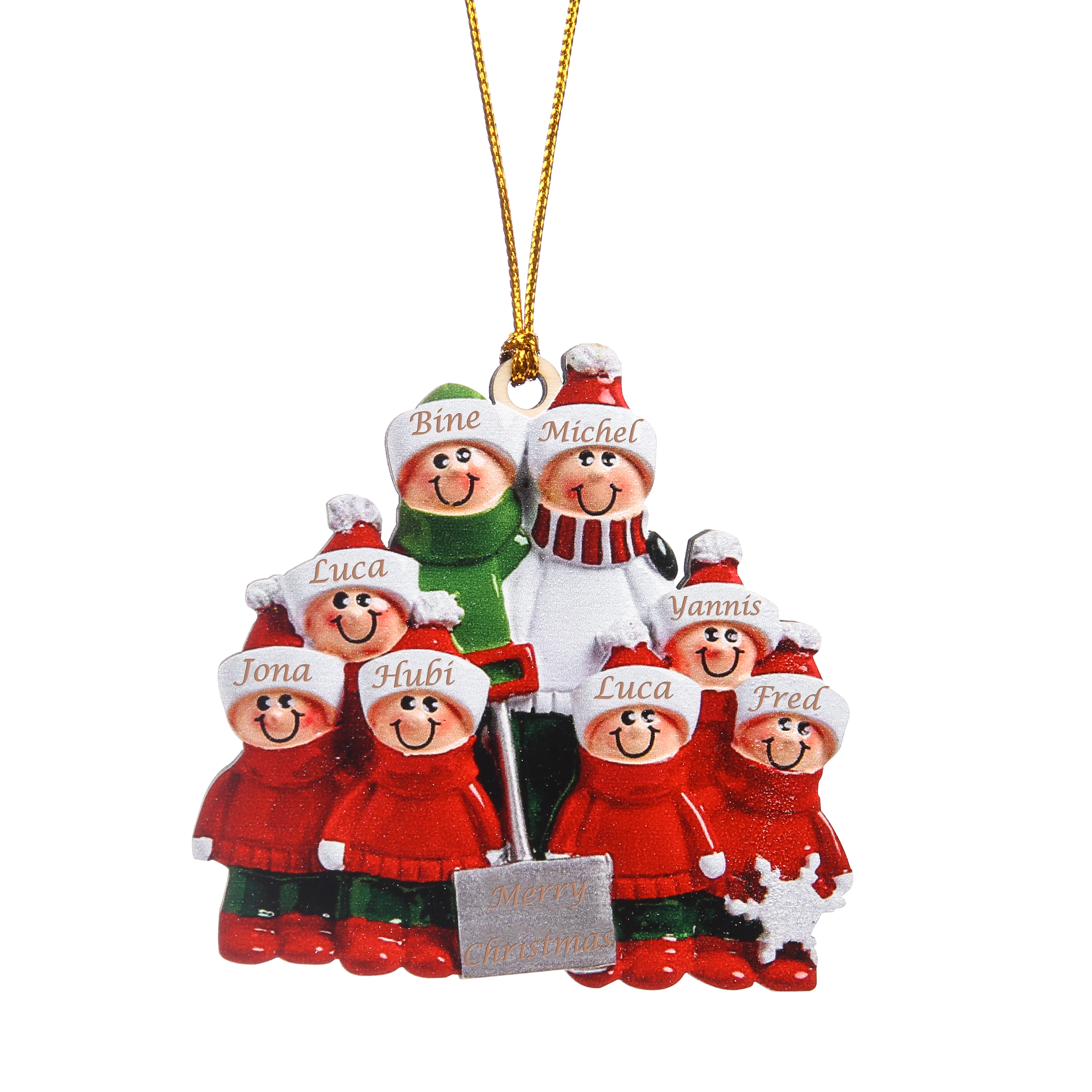 Navidad-Ornamento muñecos navideño de madera 8 nombres y texto personalizados adorno del árbol