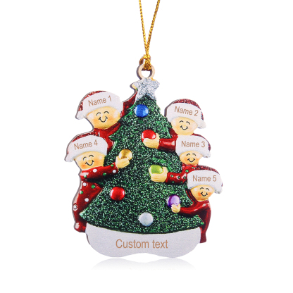Navidad-Ornamentos Navideños de Madera Familia de 3-6 nombres Personalizados con Texto