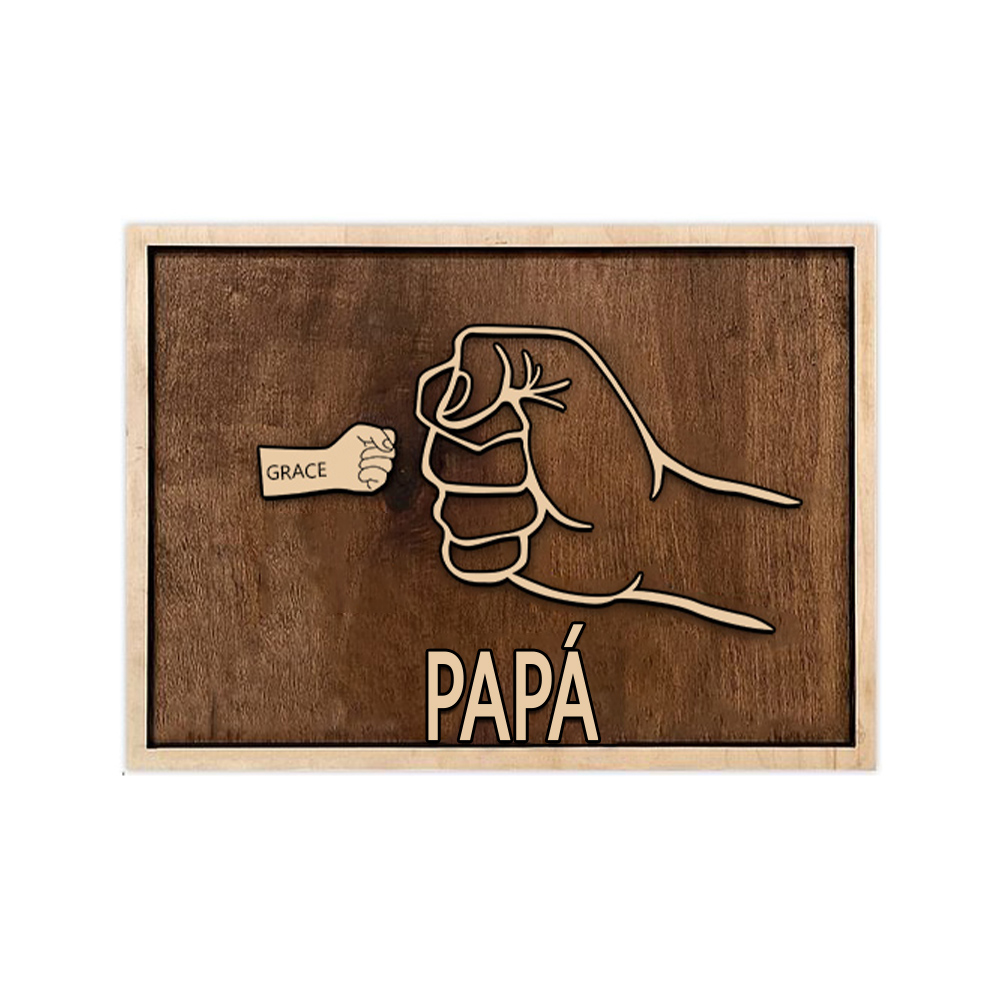A mi papá - Marco de madera puño con puño 1 nombre personalizado | Jessemade