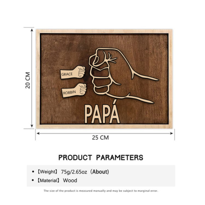 A mi papá - Marco de madera puño con puño 2 nombres personalizados | Jessemade