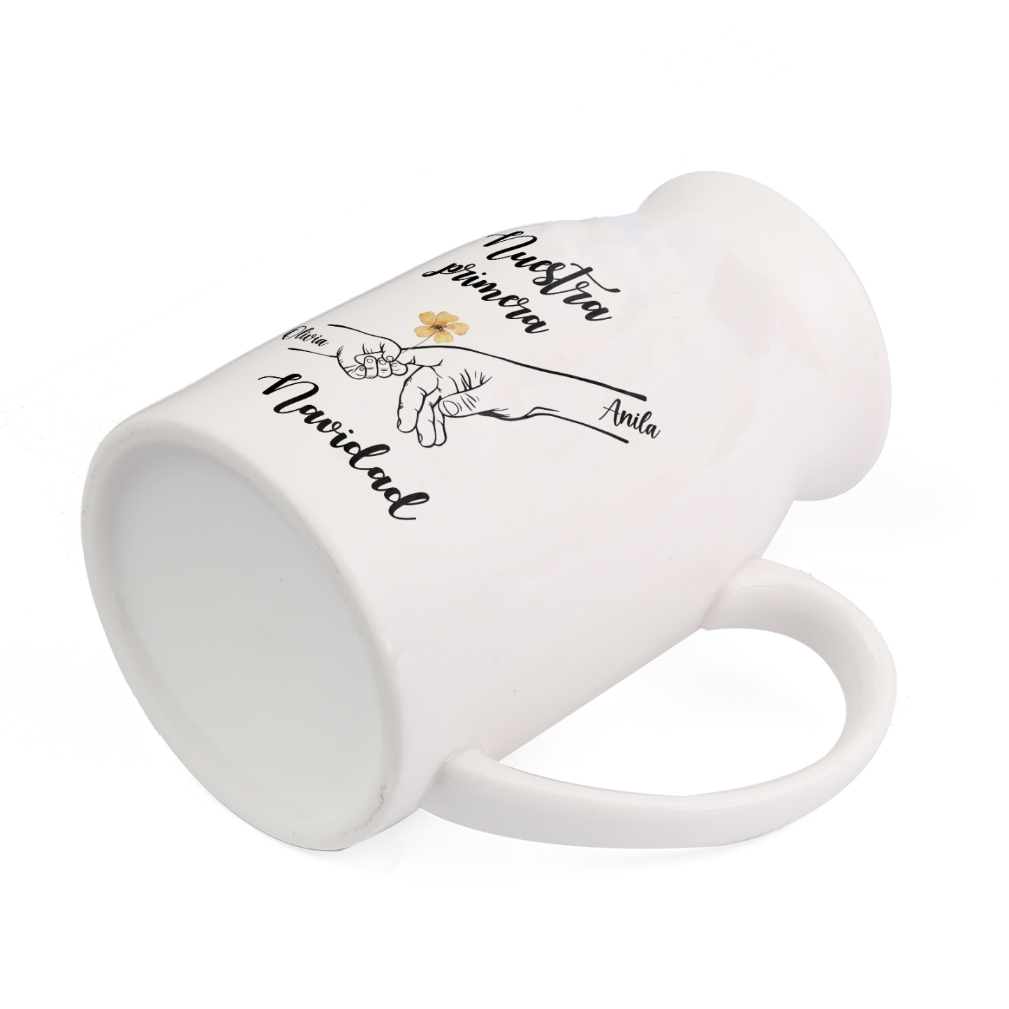 Florero de cerámica mano con mano primera navidad 2 nombres personalizados | Jessemade