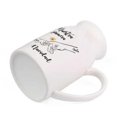 Florero de cerámica mano con mano primera navidad 2 nombres personalizados | Jessemade