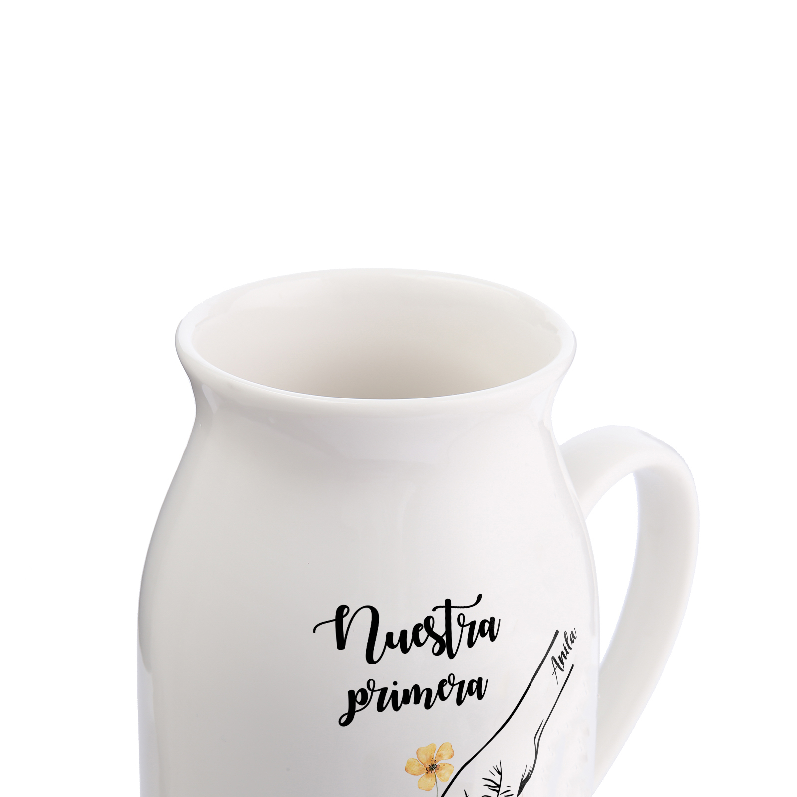 Florero de cerámica mano con mano primera navidad 2 nombres personalizados | Jessemade