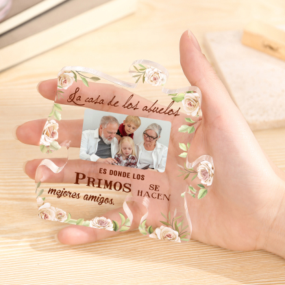 Abuelo/Abuela - Placa de acrílico en forma de rompecabezas foto personalizada | Jessemade