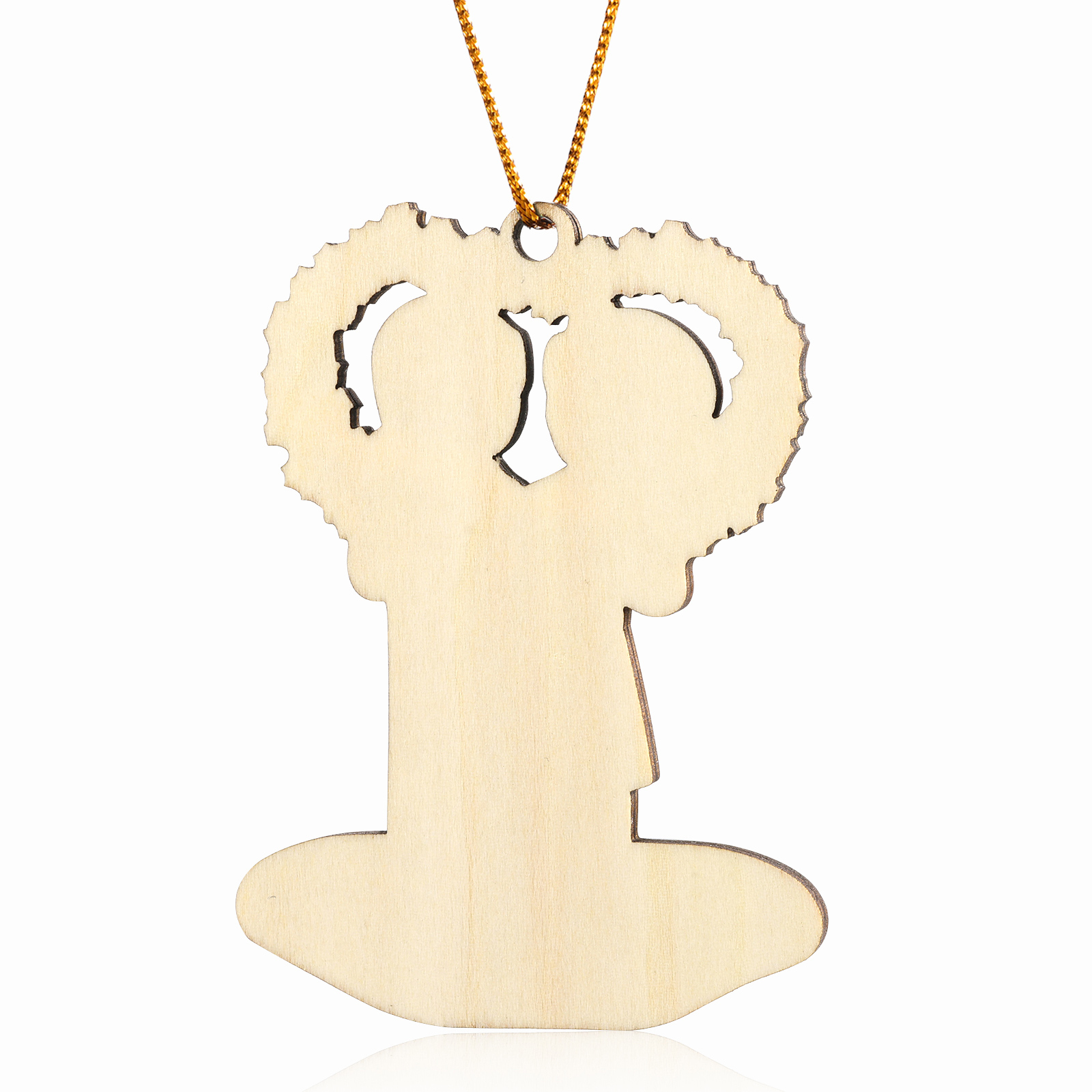 Navidad-Ornamento con muñecos de madera familia con corona de navidad 3 nombres y texto personalizados | Jessemade