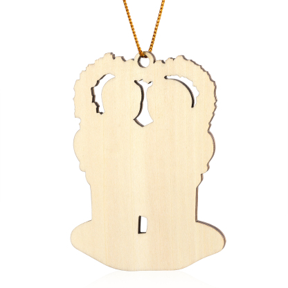 Navidad-Ornamento con muñecos de madera familia con corona de navidad 4 nombres y texto personalizados | Jessemade