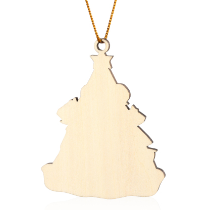 Navidad-Ornamento con muñecos de madera familia con árbol 2 nombres y texto personalizados | Jessemade