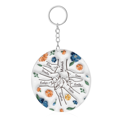 Navidad-Ornamento de acrílico mano y manito con flores 8 nombres personalizados | Jessemade