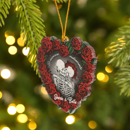 Navidad-Ornamento para pareja de acrílico en forma de corazón 2 nombres personalizados | Jessemade