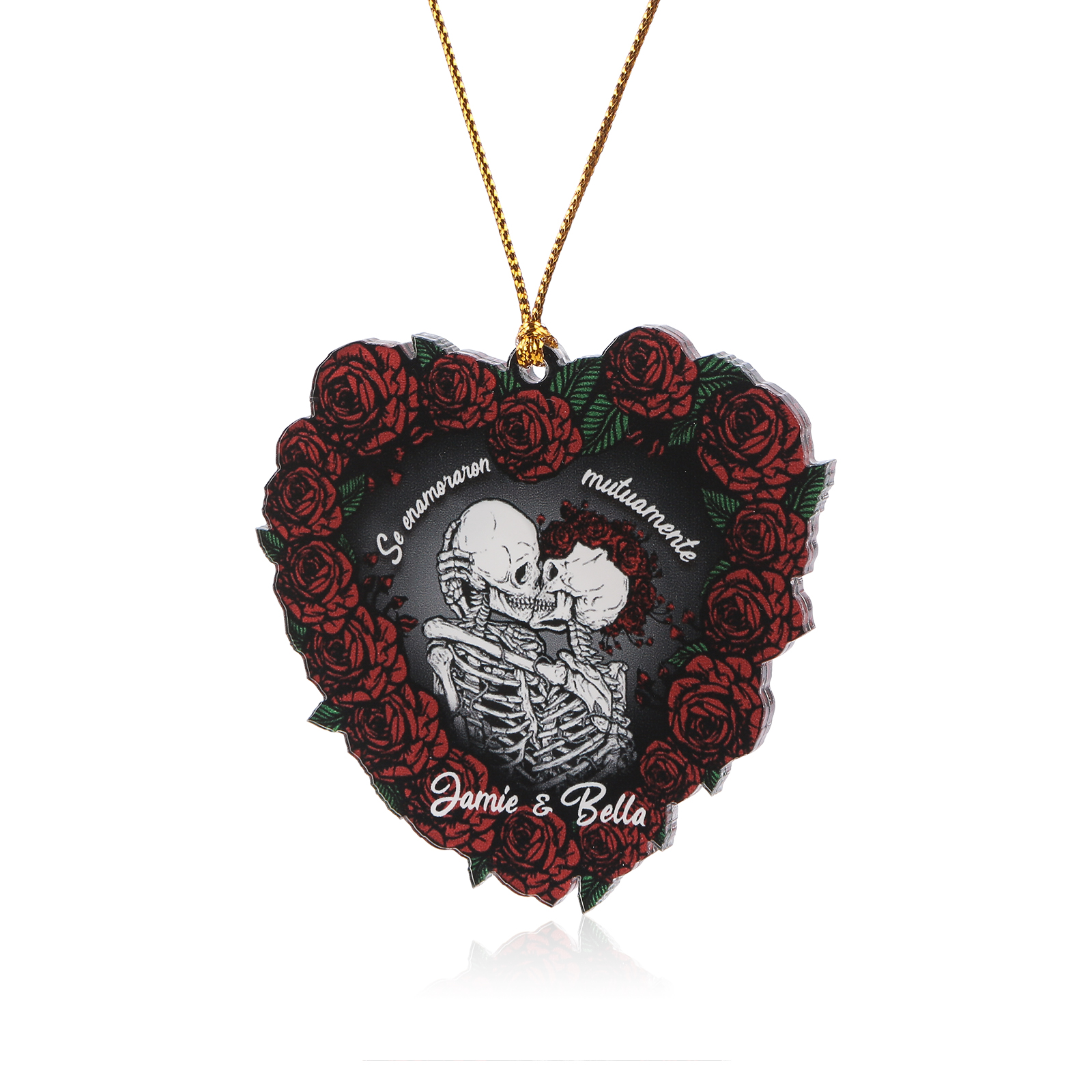 Navidad-Ornamento para pareja de acrílico en forma de corazón 2 nombres personalizados | Jessemade