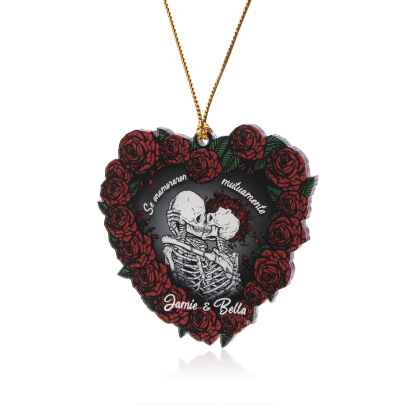 Navidad-Ornamento para pareja de acrílico en forma de corazón 2 nombres personalizados | Jessemade