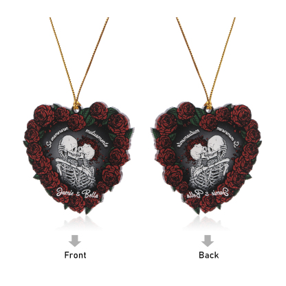 Navidad-Ornamento para pareja de acrílico en forma de corazón 2 nombres personalizados | Jessemade