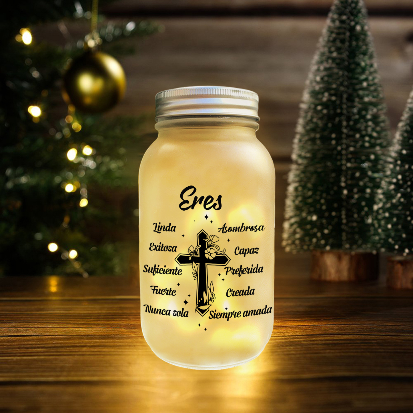 Botella con Lámpara Conmemorativa a un Ser Querido Personalizada con N