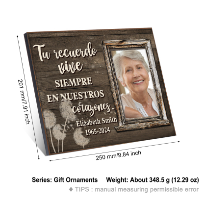 Lámina de madera con dientes de león en memoria a un ser querido nombre, años y foto personalizada | Jessemade