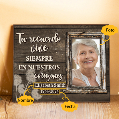 Lámina de madera con dientes de león en memoria a un ser querido nombre, años y foto personalizada | Jessemade