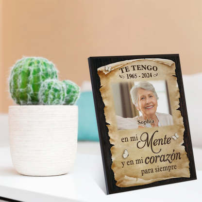 Lámina de madera en memoria a un ser querido nombre, años y foto personalizada | Jessemade