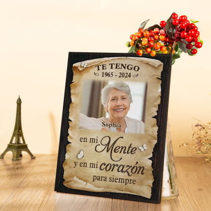 Lámina de madera en memoria a un ser querido nombre, años y foto personalizada | Jessemade