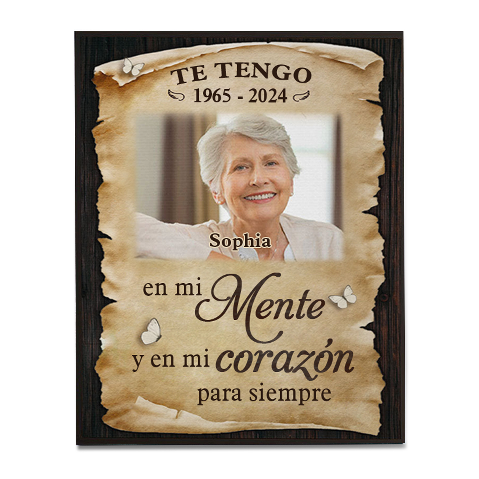 Lámina de madera en memoria a un ser querido nombre, años y foto personalizada | Jessemade