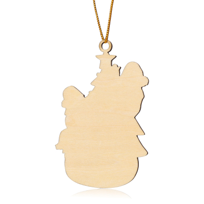 Navidad-Ornamento con muñecos de madera Santos 3 nombres y texto personalizados | Jessemade