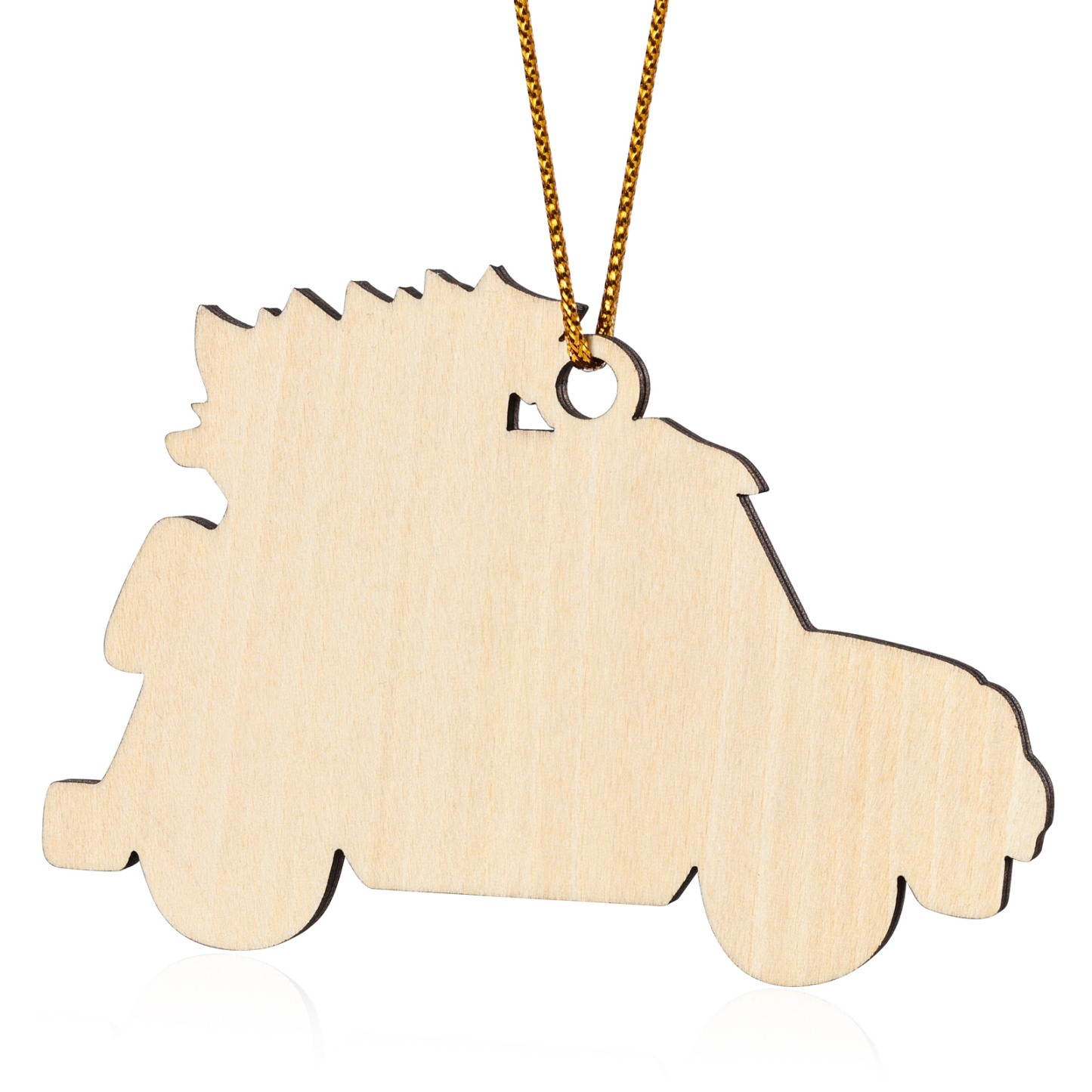 Navidad-Ornamento con muñecos de madera coche y árbol 2 nombres, año y texto personalizados | Jessemade