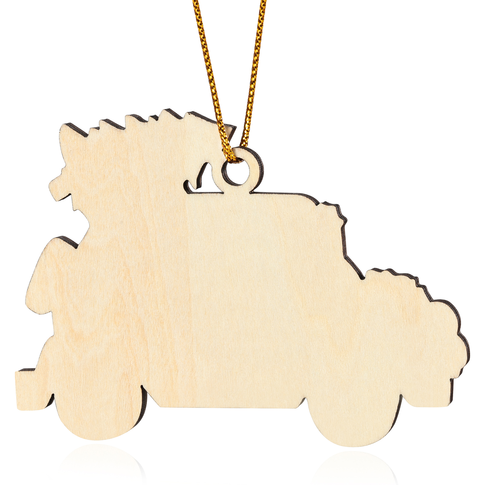 Navidad-Ornamento con muñecos de madera coche y árbol 4 nombres, año y texto personalizados | Jessemade