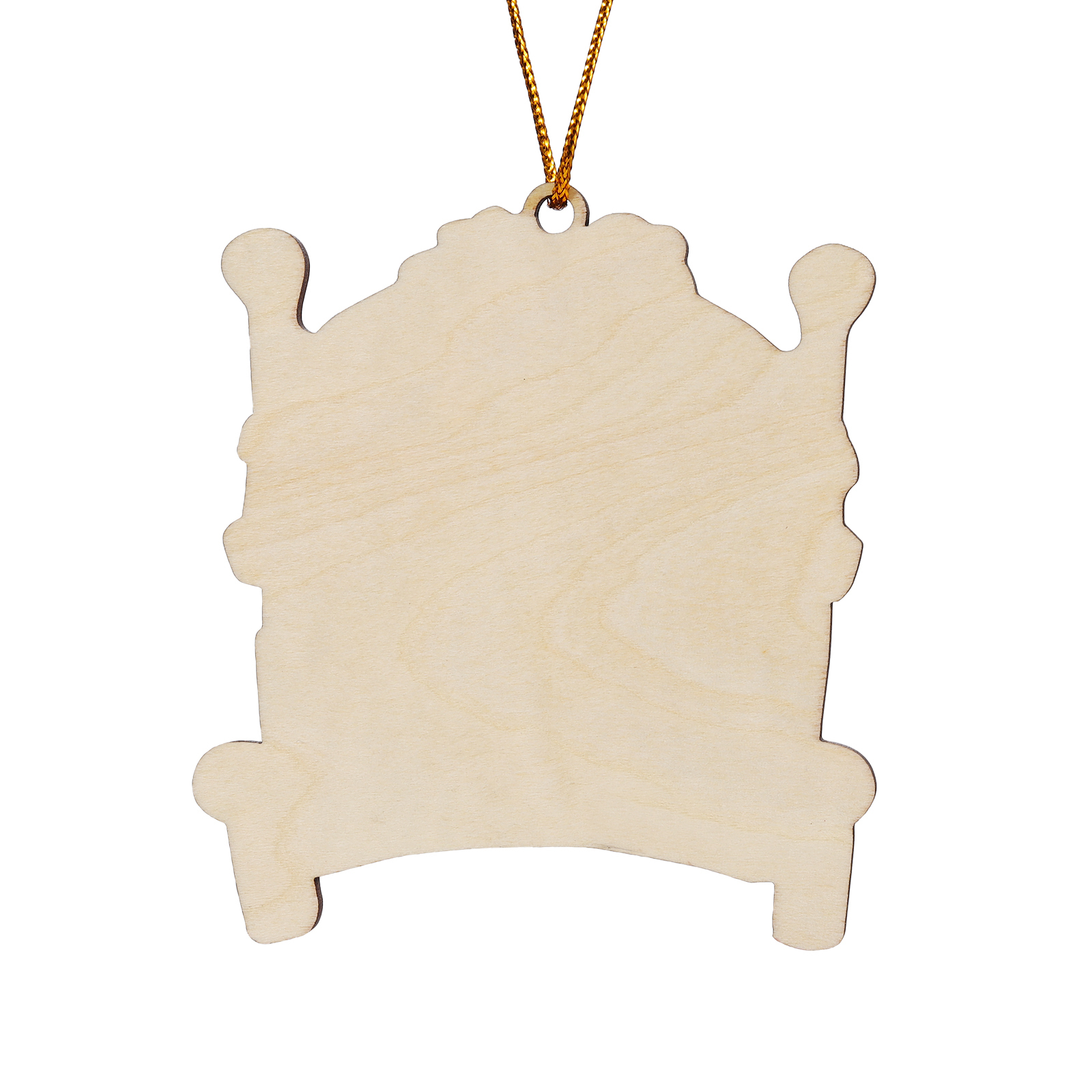 Navidad-Ornamento con muñecos de madera en cama 4 nombres, año y texto personalizados | Jessemade