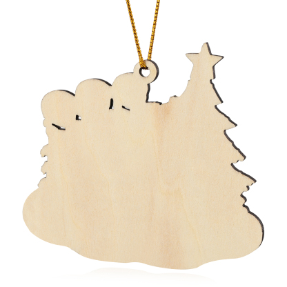 Navidad-Ornamento con muñecos de madera con árbol 3 nombres y texto personalizados | Jessemade