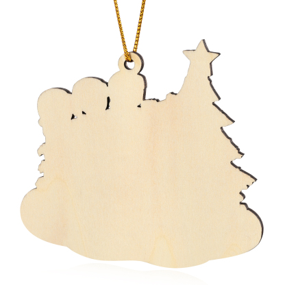 Navidad-Ornamento con muñecos de madera con árbol 5 nombres y texto personalizados | Jessemade