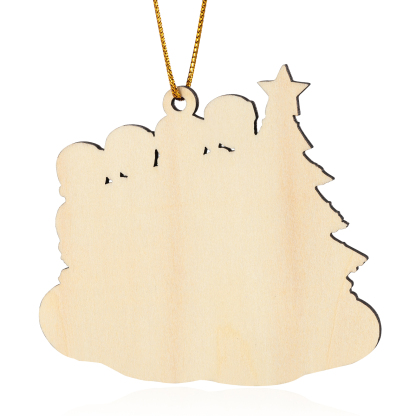 Navidad-Ornamento con muñecos de madera con árbol 7 nombres y texto personalizados | Jessemade