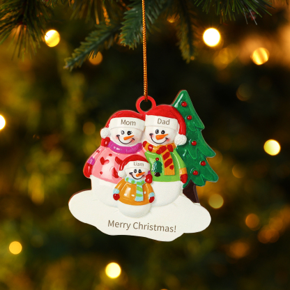 Ornamento Navideño 4 Nombres Personalizados Adorno de Madera