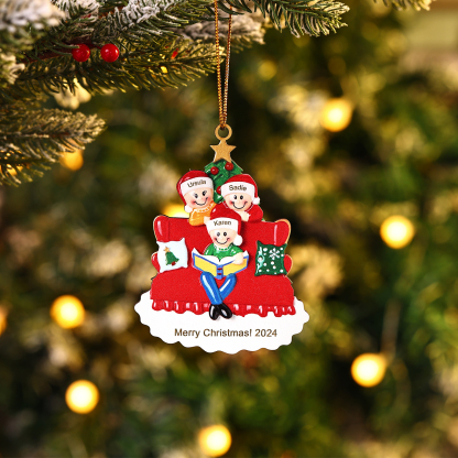 Navidad-Ornamento de madera muñecos de abuelos 3 nombres y 1 texto per