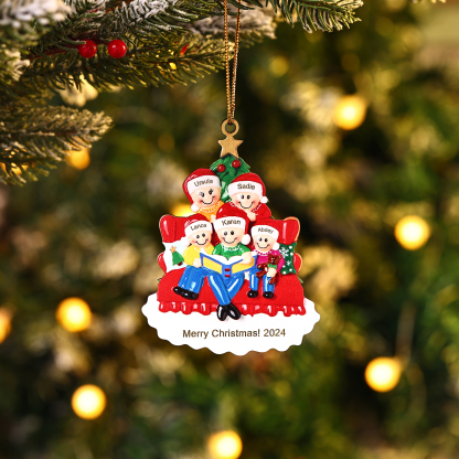 Navidad-Ornamento de madera muñecos de abuelos 3 nombres y 1 texto per