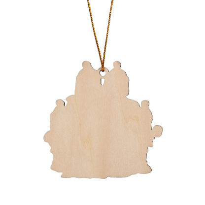 Navidad-Ornamento con muñecos de madera familia 4 nombres, año y texto personalizados | Jessemade