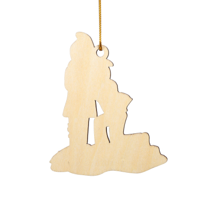 Navidad-Ornamentos Muñecos de Pareja Mamá Embarazada 3 Nombres, Texto y Año Personalizados de Madera