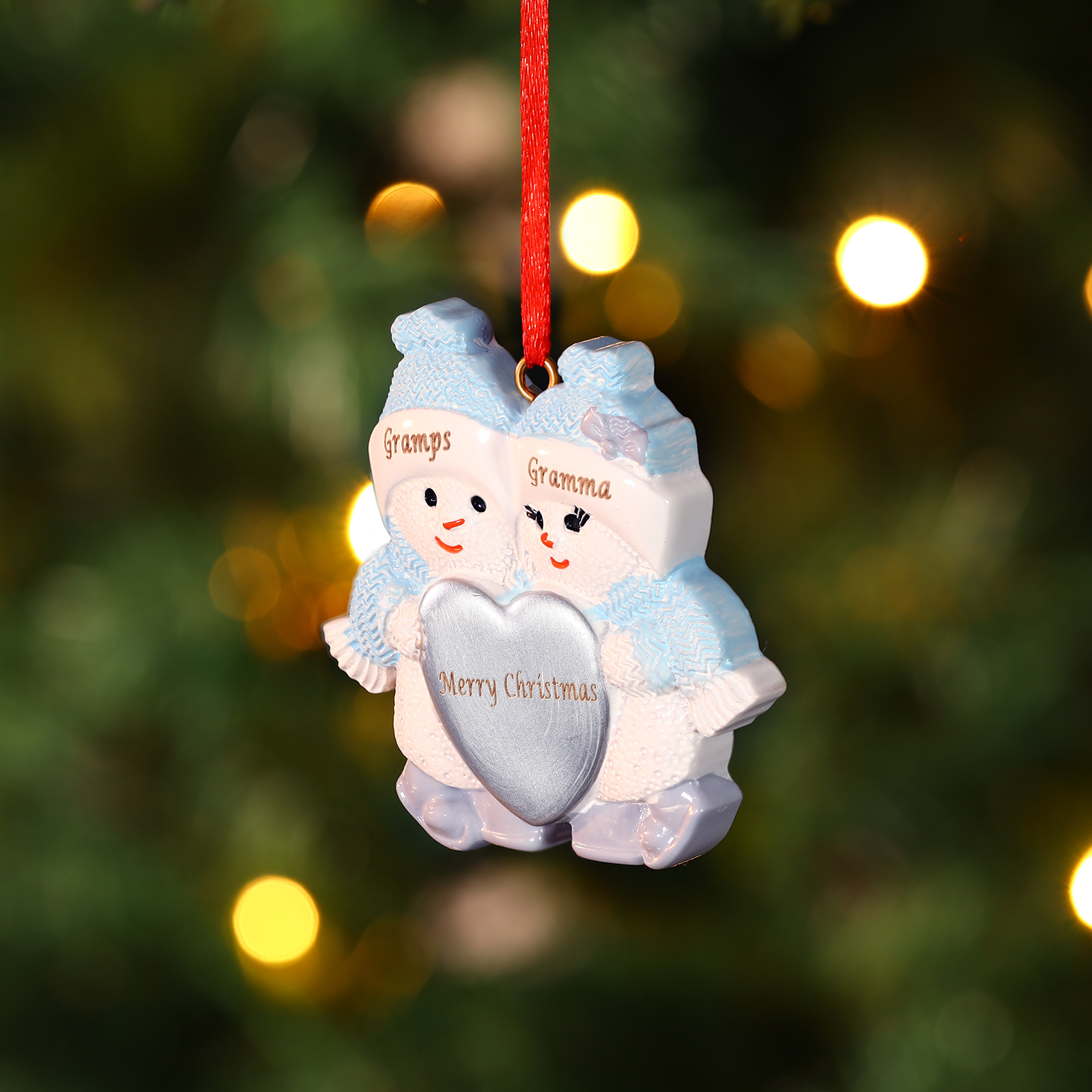 Navidad-Ornamento de resina de pareja muñecos de nieve 2 nombres y texto personalizados | Jessemade