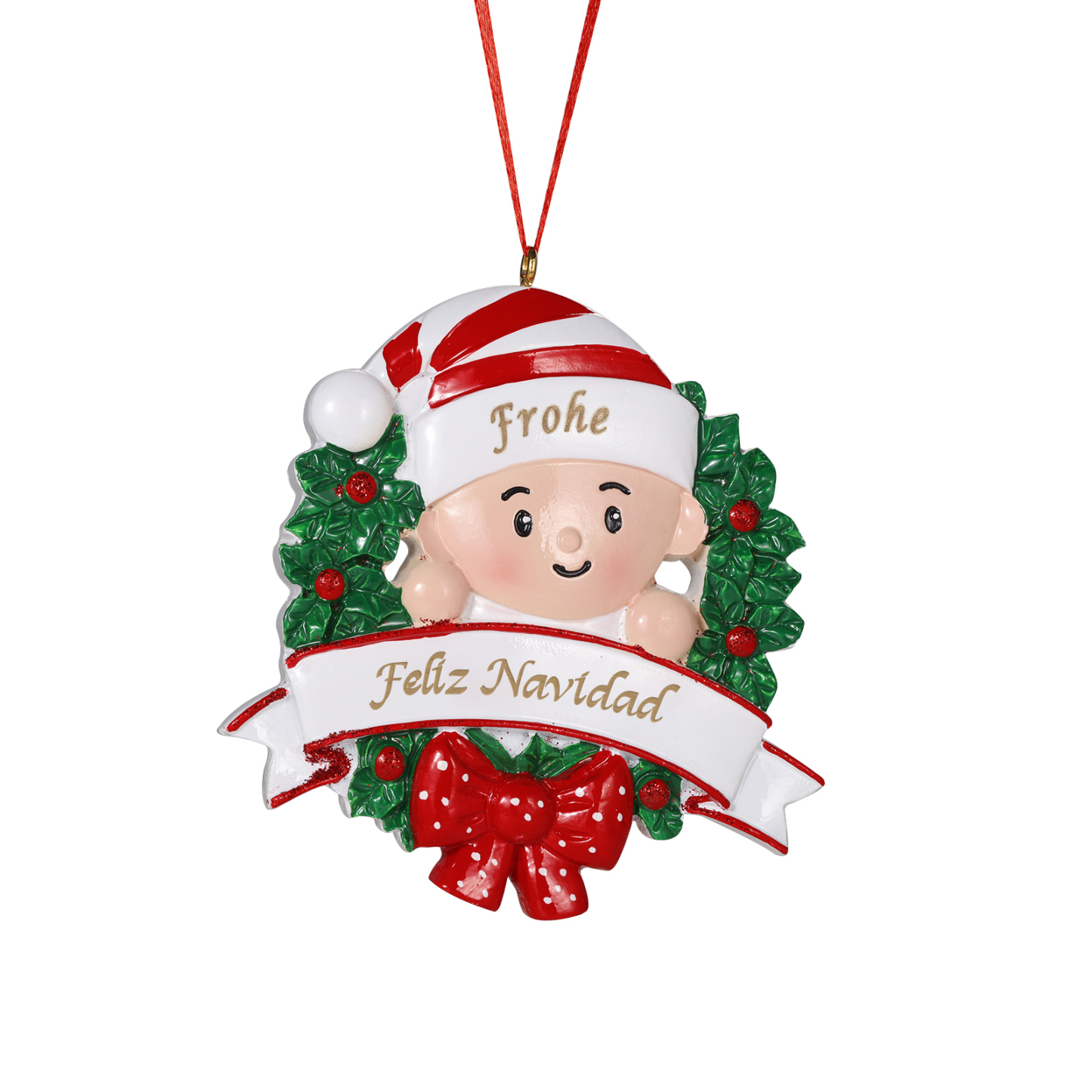 Navidad-Bebé Ornamento de resina 1 nombre y texto personalizados | Jessemade