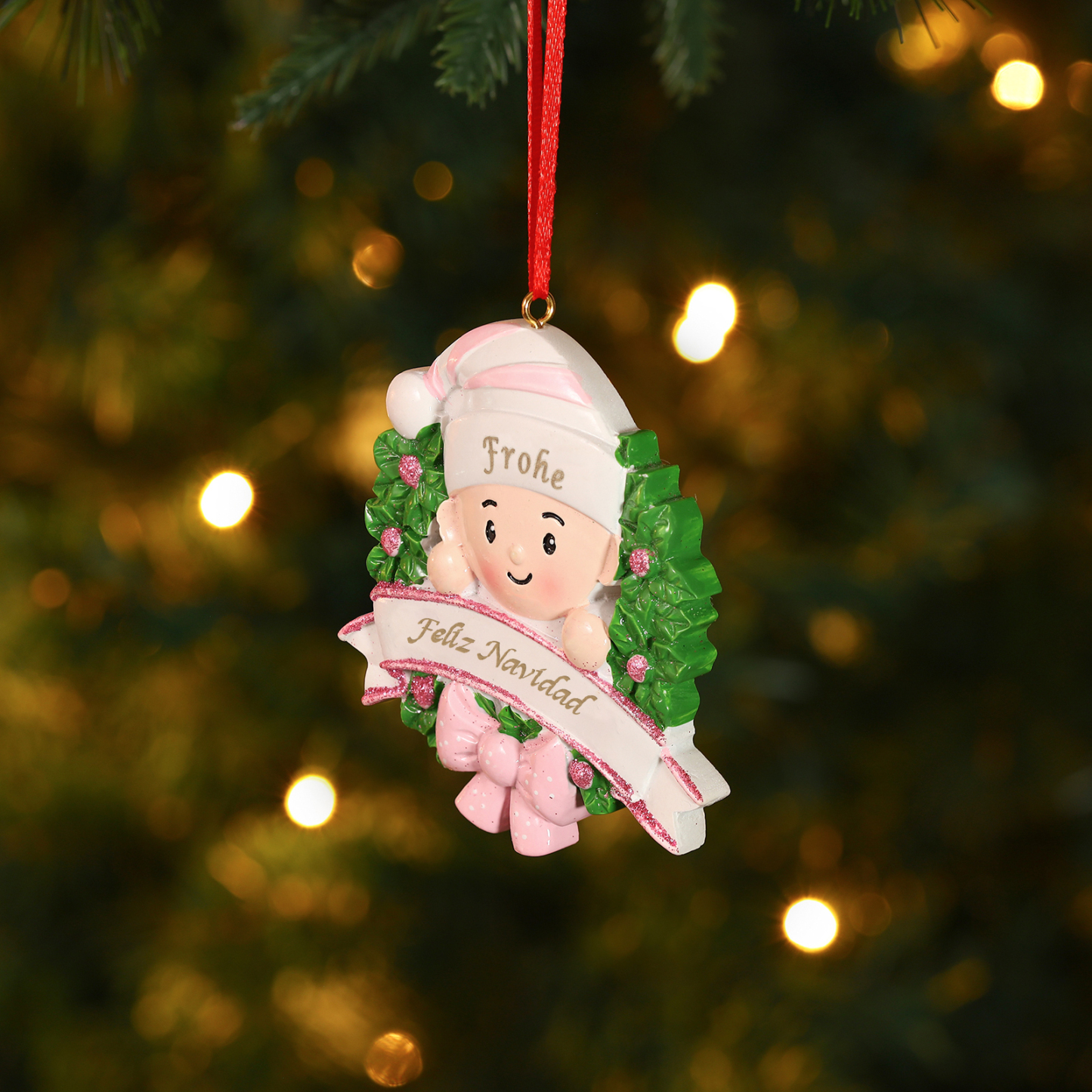 Navidad-Bebé Ornamento de resina 1 nombre y texto personalizados | Jessemade