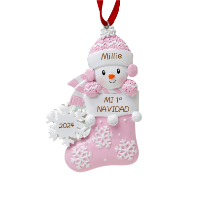Navidad-Bebé Ornamento de resina 1 nombre, año y texto personalizados | Jessemade
