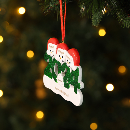Navidad-Ornamento de resina 2024 con 3 nombres, año y 1 texto personalizados | Jessemade