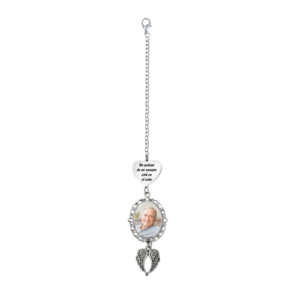 Memoria-Colgante de acero inoxidable con alas con foto personalizada | Jessemade