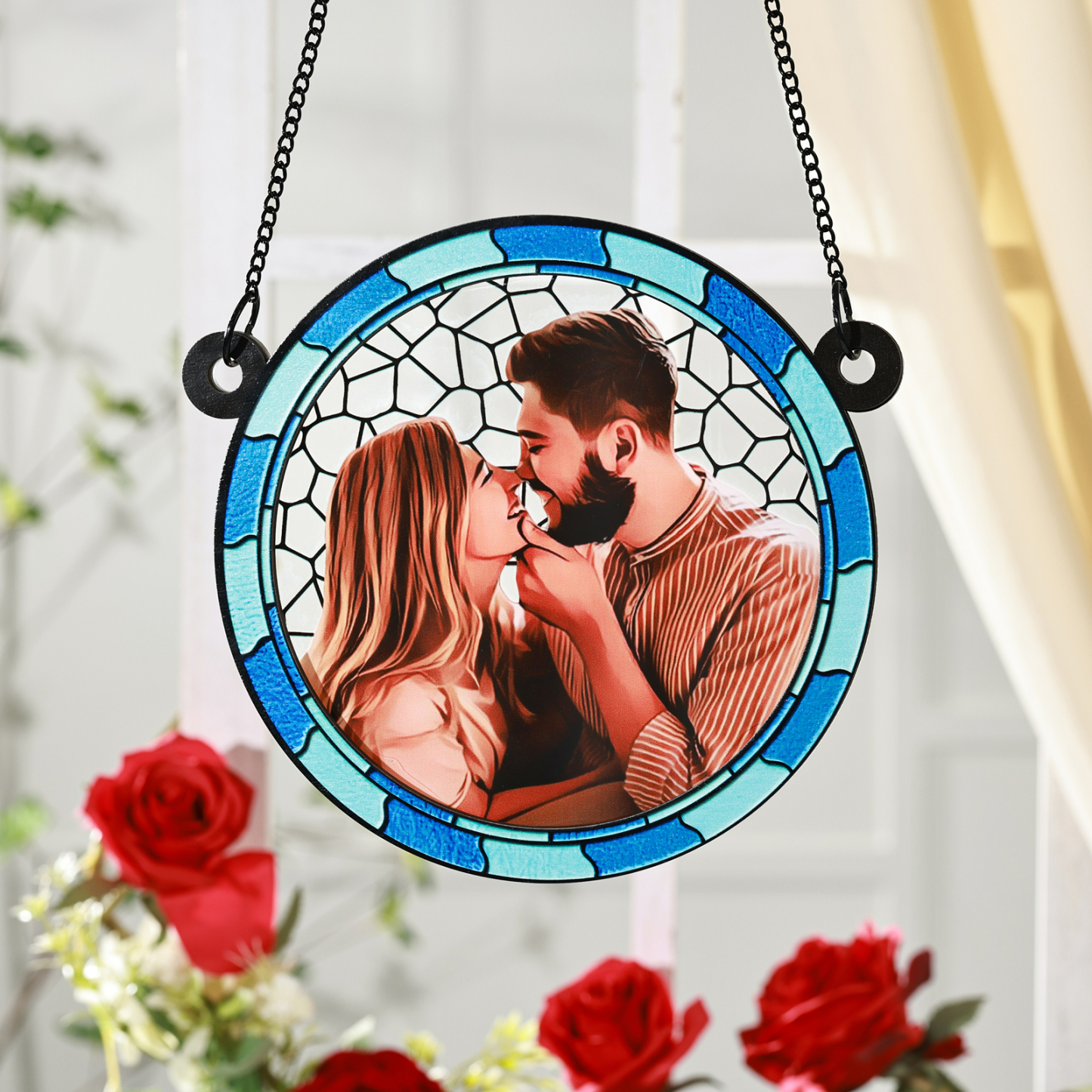Colgante de Madera con Foto en Animación Personalizada – Regalo para Parejas | Jessemade ES