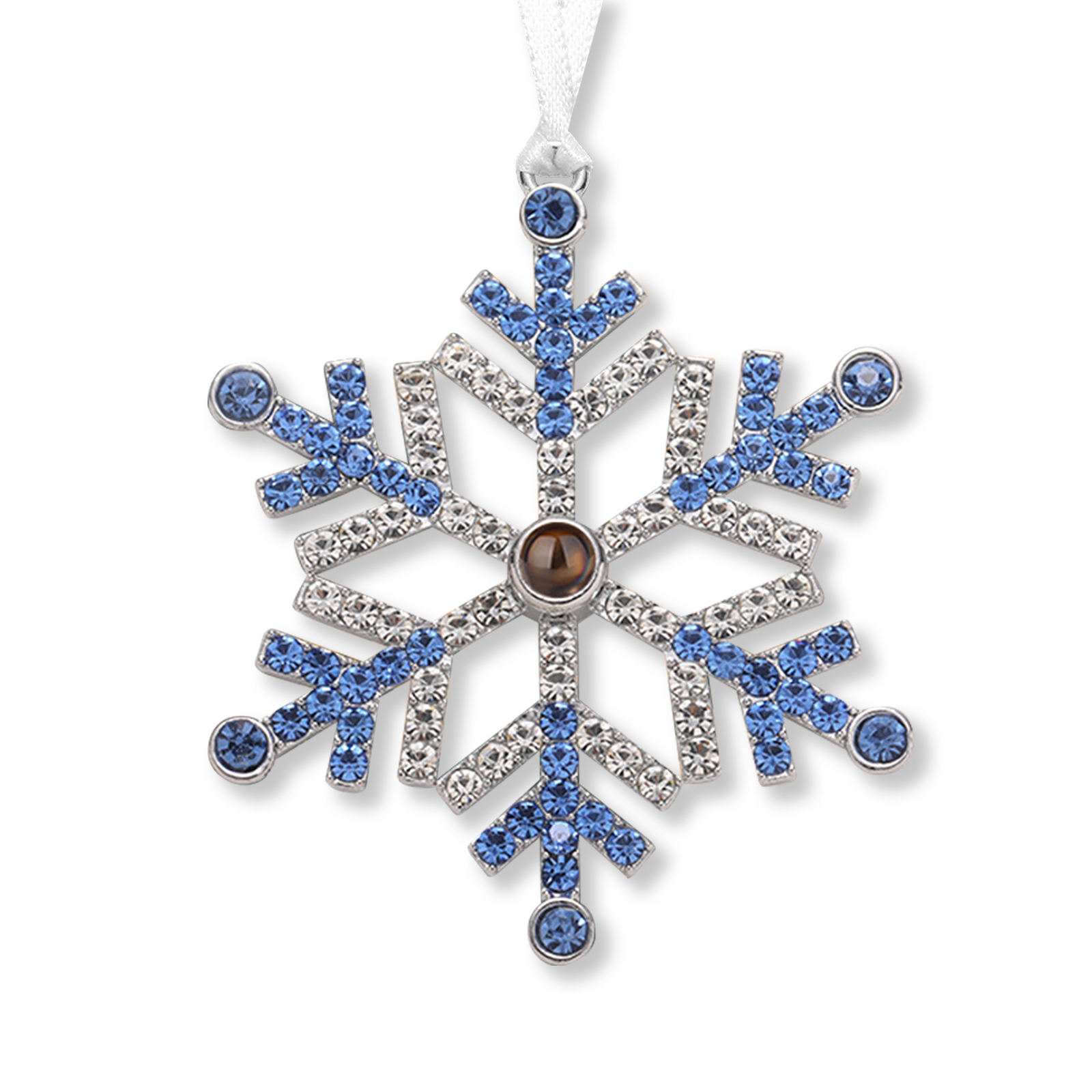 Navidad-Ornamento en forma de nieve con proyección de foto personalizada | Jessemade