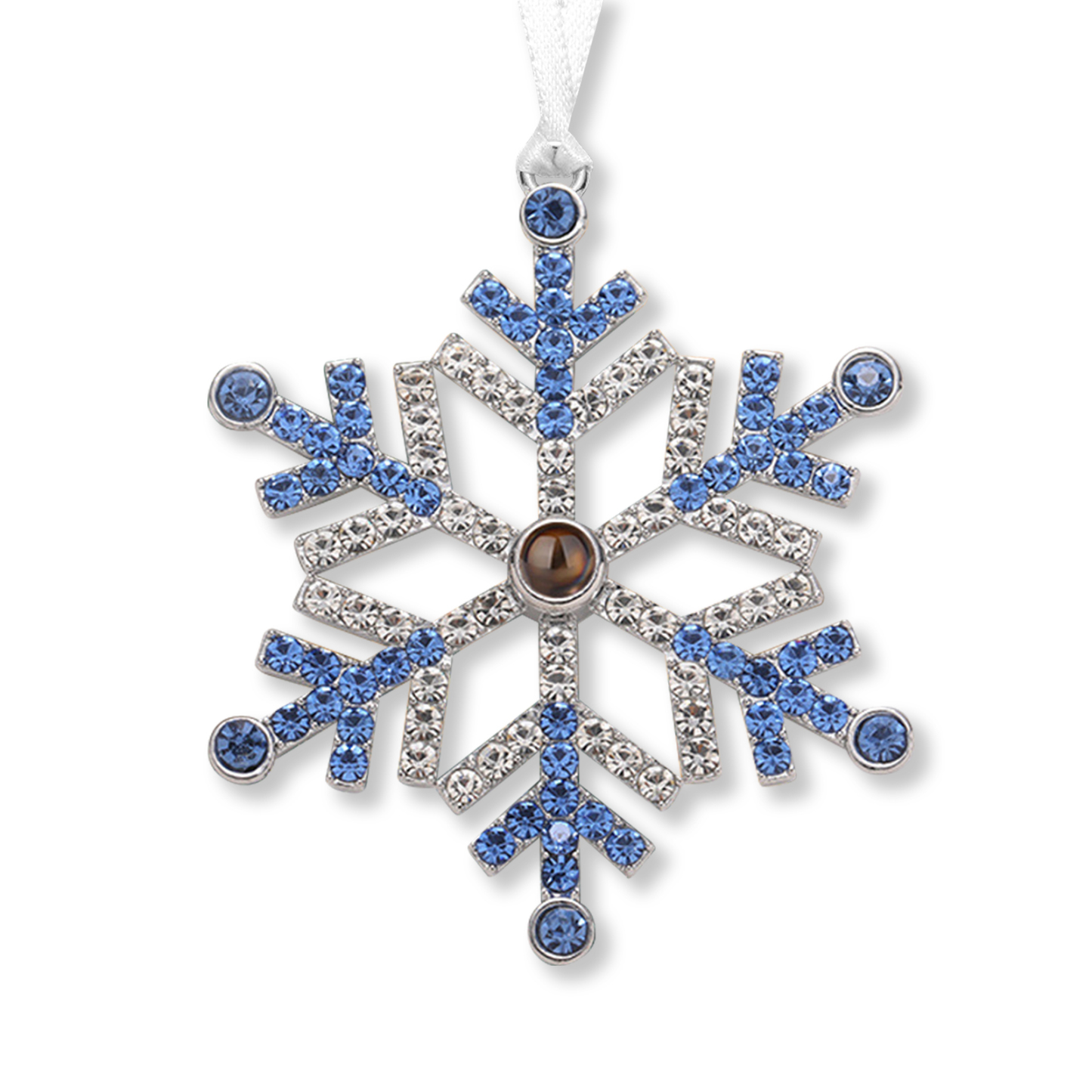 Navidad-Ornamento en forma de nieve con proyección de foto personalizada | Jessemade